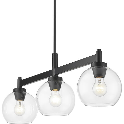 Galveston 3 Light 35 inch Matte Black Linear Pendant Ceiling Light